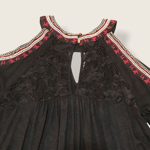 MAURICES Beaded Embroidered Cold Shoulder Lace Top - Picture 6 of 10